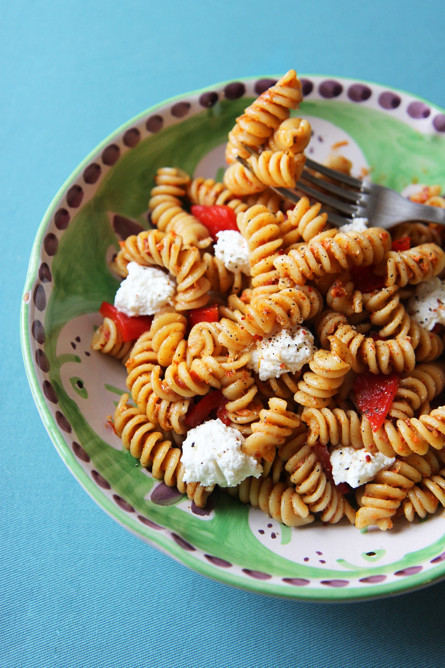 Fusilli alla calabrese con ricotta e peperoni arrostiti